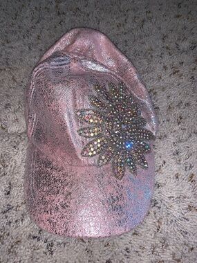 Sparkle Crystal Sunburst Pink Baseball Cap